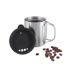 THERMOS250 - Tasse Thermos Tatonka graduée avec poignée pliante et couvercle - 250ml - Acier inox