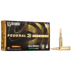 Munitions FEDERAL C/6|5mm Creedmoor 140gr Gold Medal Sierra Matchking - Boîte de 20