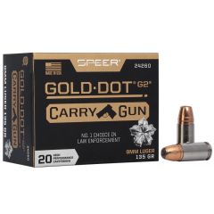 Munitions Speer® C/9mm Luger 135gr Gold Dot Carry Gun G2 - Boîte de 20